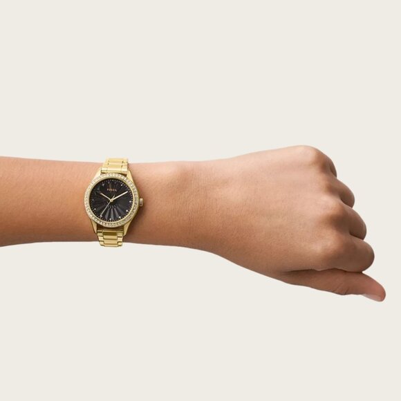 Fossil BQ3759 Rye Three-Hand Gold-Tone Stainless Steel Watch - Picture 4 of 6